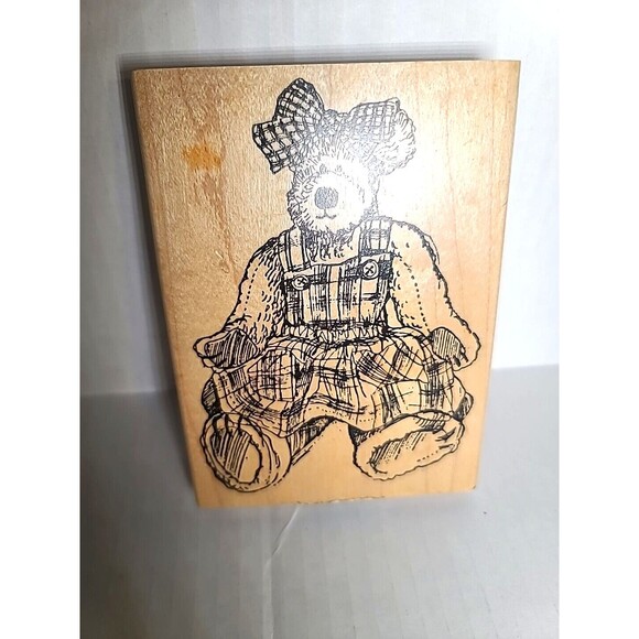 VTG Lot Of 7 Rubber Stamps Teddy Bears Heart Bear Stamp Stamping Scrapbooking - Picture 6 of 10